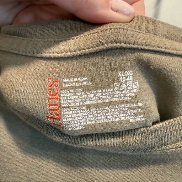 Hanes Nebraska Brown Men's Short Sleeve Tee - Picture 4 of 6